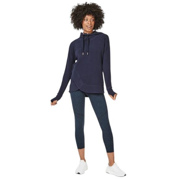 Sweaty Betty Navy Blue Escape Luxe Hoodie Pullover Sweatshirt - Picture 1 of 10